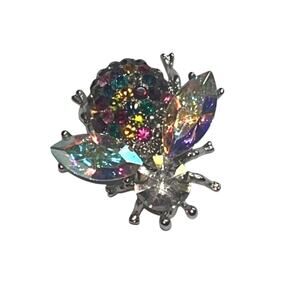 Vintage Rhinestone Bee Colorful Pin Brooch - Jewelry Collection